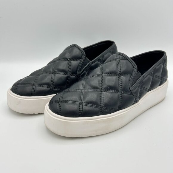 Steve Madden Black Legacy Quilted Slip-On Sneakers Womens 8M Comfort - Picture 2 of 8